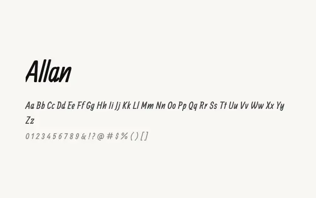Allan specimen from Google Fonts