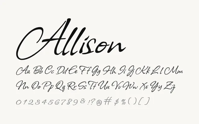 Allison specimen from Google Fonts