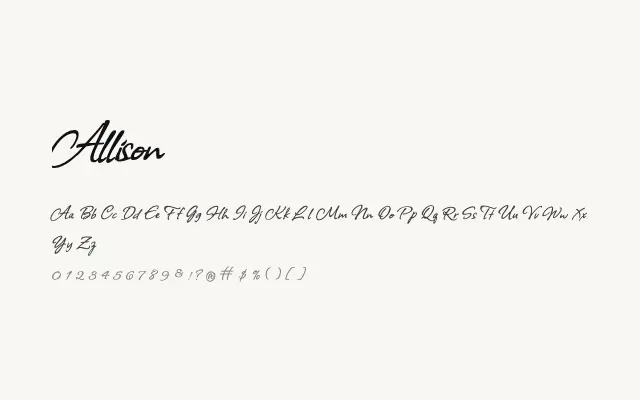 Allison specimen from Google Fonts