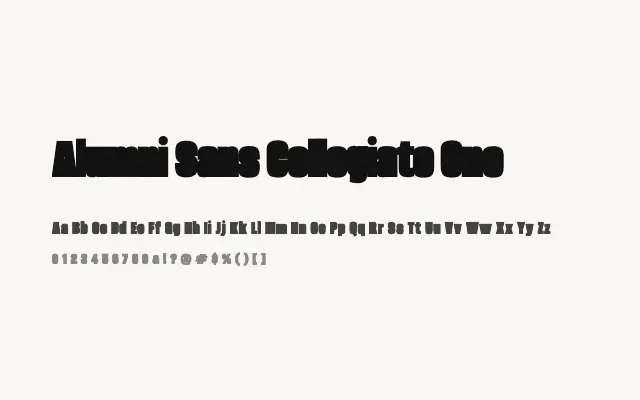 Alumni Sans Collegiate One specimen from Google Fonts