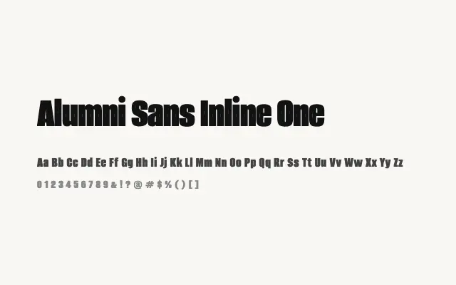 Alumni Sans Inline One specimen from Google Fonts