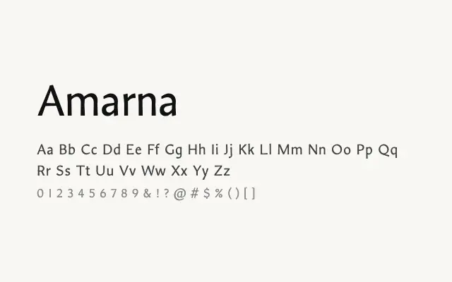 Amarna specimen from Google Fonts