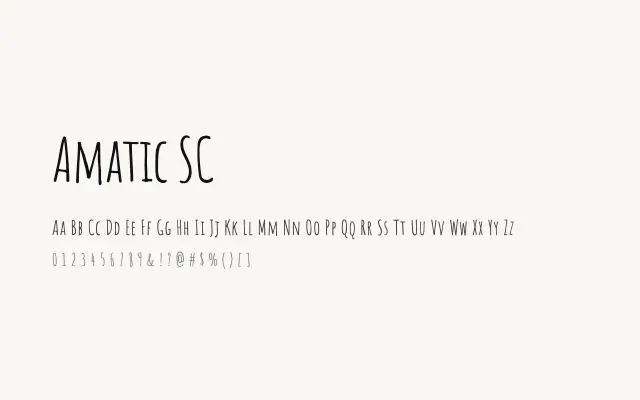 Amatic SC specimen from Google Fonts