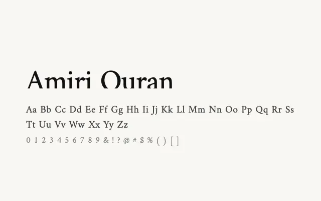 Amiri Quran specimen from Google Fonts