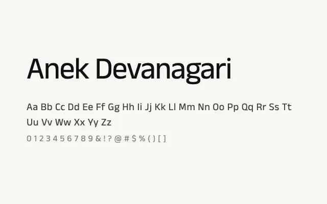 Anek Devanagari specimen from Google Fonts