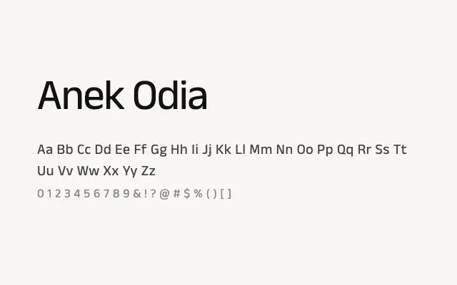 Anek Odia specimen from Google Fonts