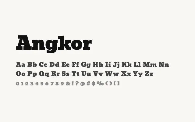 Angkor specimen from Google Fonts