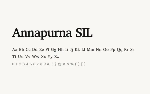 Annapurna SIL specimen from Google Fonts