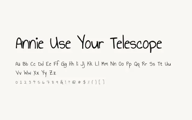 Annie Use Your Telescope specimen from Google Fonts