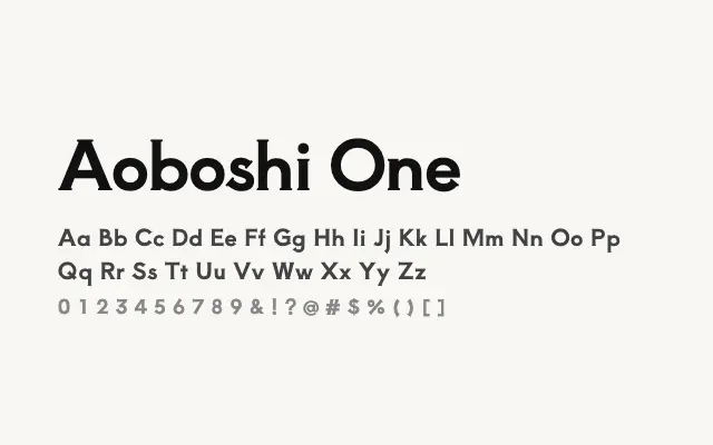 Aoboshi One specimen from Google Fonts