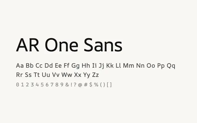 AR One Sans specimen from Google Fonts