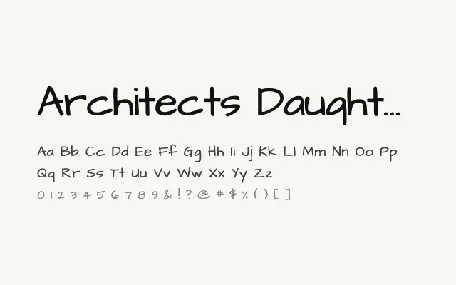 Architects Daughter specimen from Google Fonts