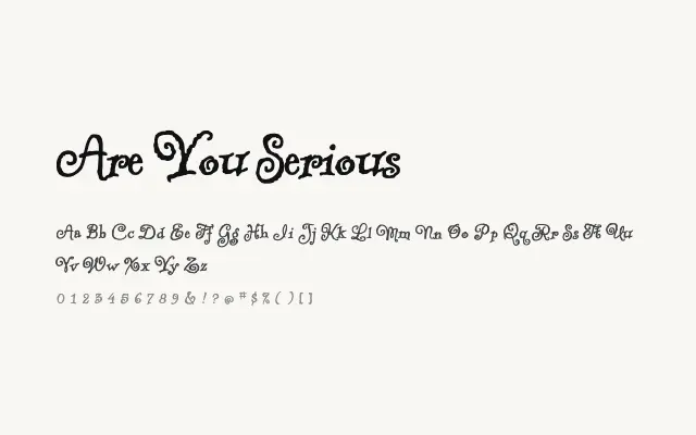 Are You Serious specimen from Google Fonts