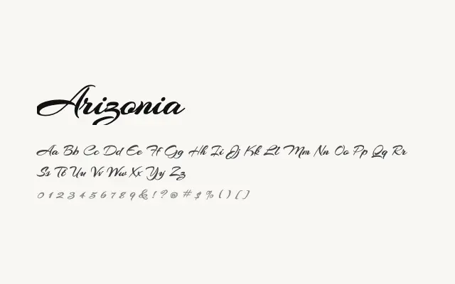 Arizonia specimen from Google Fonts