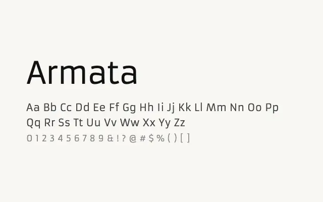 Armata specimen from Google Fonts