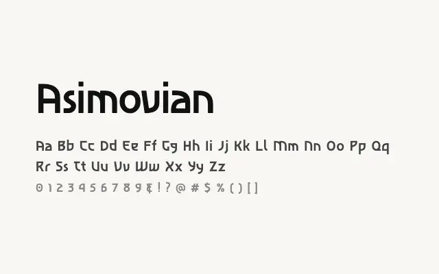 Asimovian specimen from Google Fonts