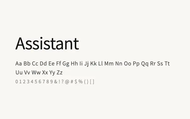 Assistant specimen from Google Fonts