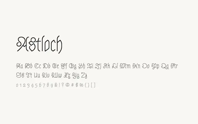 Astloch specimen from Google Fonts