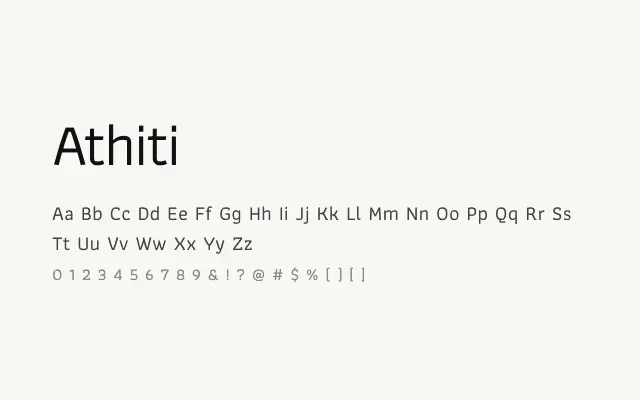 Athiti specimen from Google Fonts