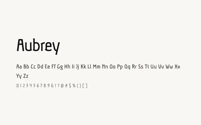 Aubrey specimen from Google Fonts