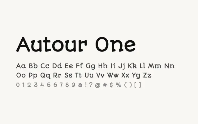 Autour One specimen from Google Fonts