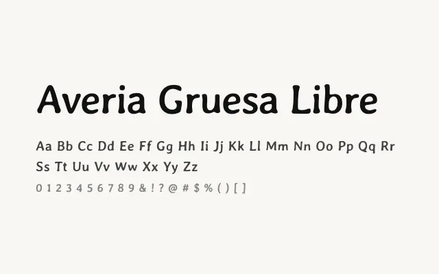 Averia Gruesa Libre specimen from Google Fonts