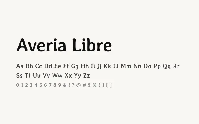 Averia Libre specimen from Google Fonts