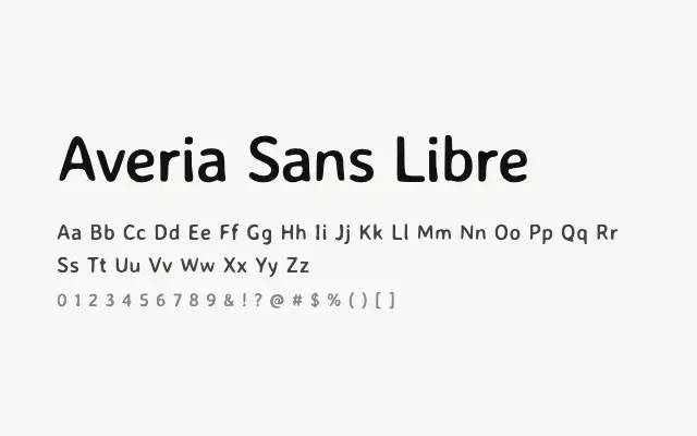 Averia Sans Libre specimen from Google Fonts