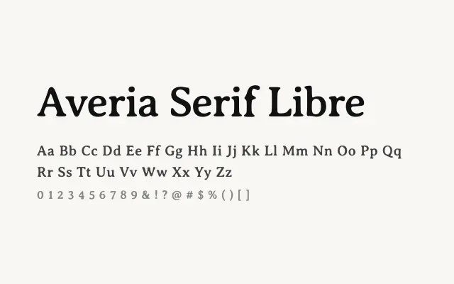 Averia Serif Libre specimen from Google Fonts