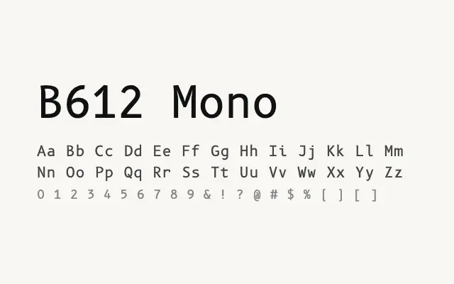 B612 Mono specimen from Google Fonts