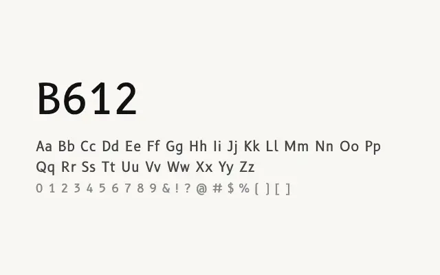 B612 specimen from Google Fonts
