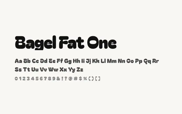 Bagel Fat One specimen from Google Fonts