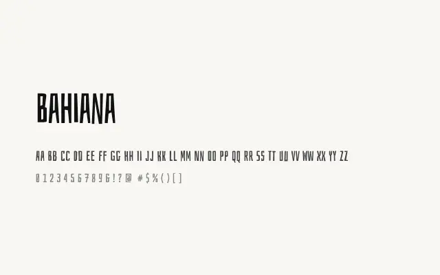 Bahiana specimen from Google Fonts