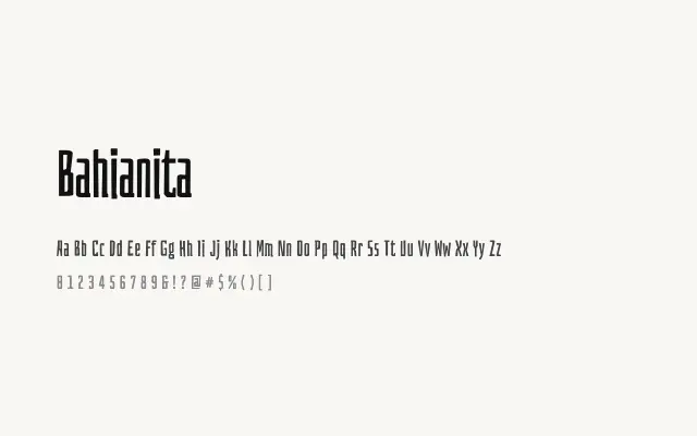 Bahianita specimen from Google Fonts