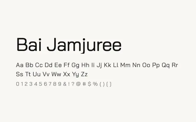 Bai Jamjuree specimen from Google Fonts