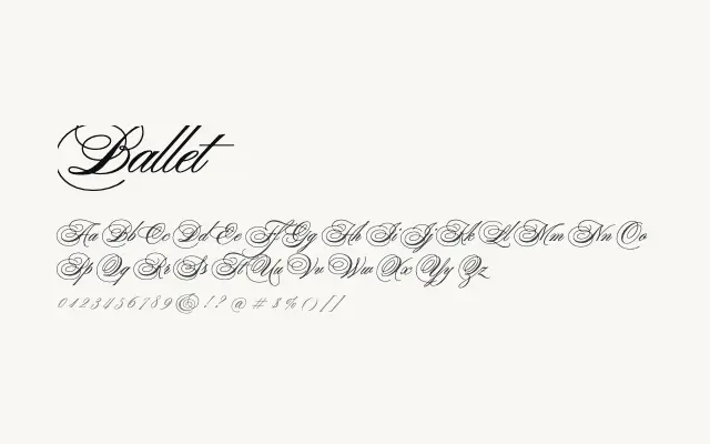 Ballet specimen from Google Fonts