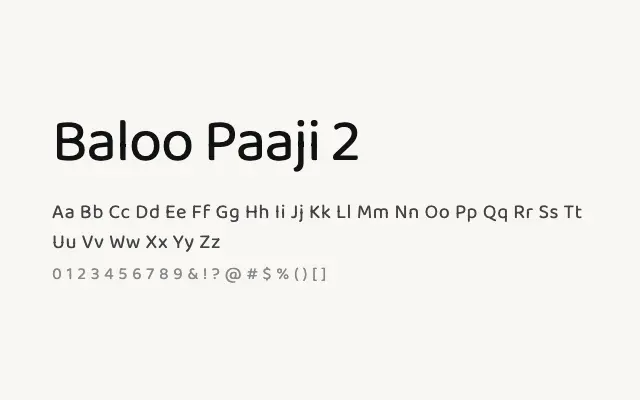 Baloo Paaji 2 specimen from Google Fonts