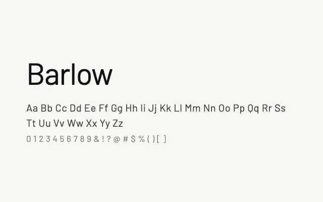Barlow specimen from Google Fonts