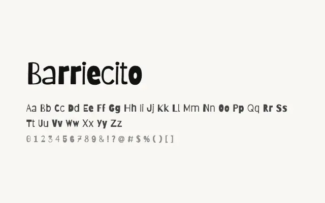 Barriecito specimen from Google Fonts