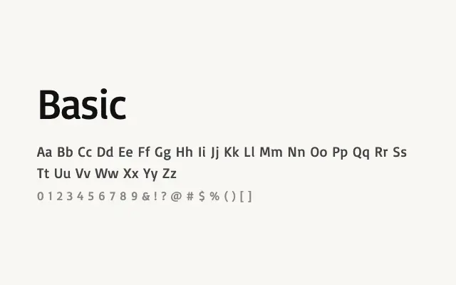Basic specimen from Google Fonts