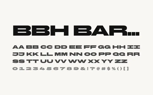 BBH Bartle specimen from Google Fonts