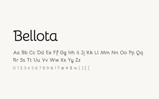 Bellota specimen from Google Fonts