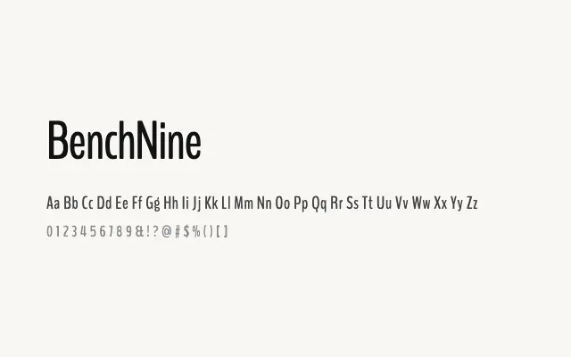 BenchNine specimen from Google Fonts