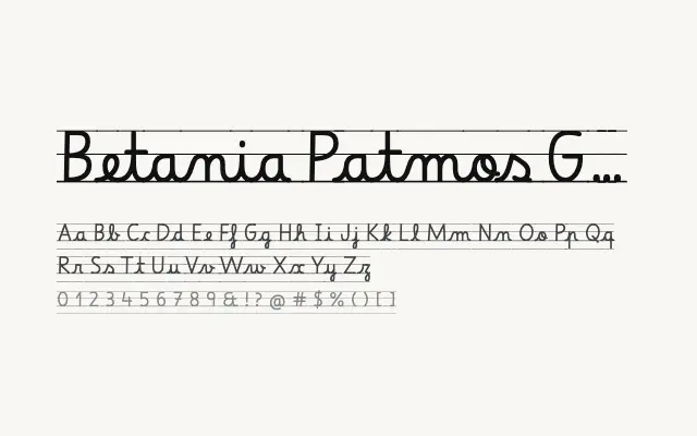 Betania Patmos GDL specimen from Google Fonts