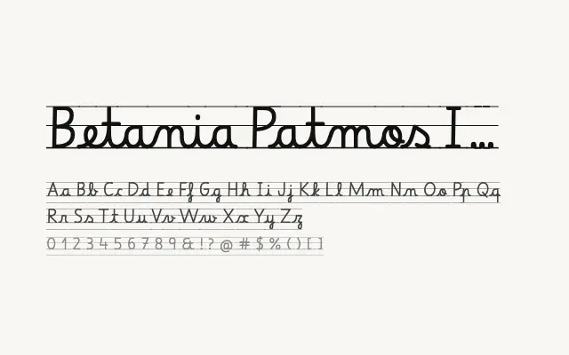 Betania Patmos In GDL specimen from Google Fonts