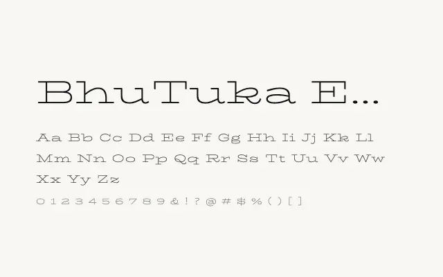 BhuTuka Expanded One specimen from Google Fonts