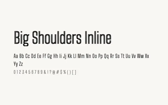Big Shoulders Inline specimen from Google Fonts
