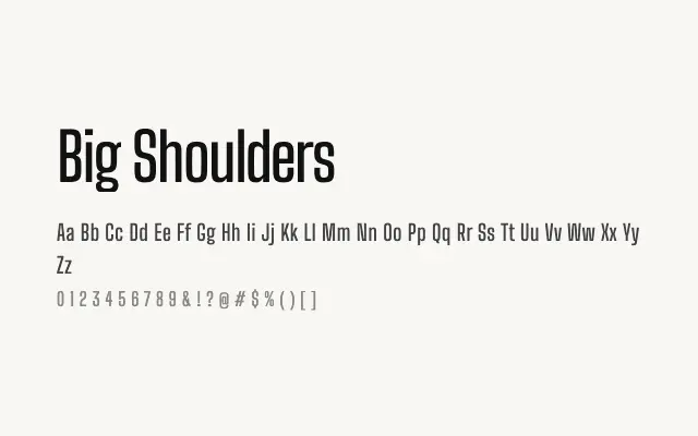 Big Shoulders specimen from Google Fonts