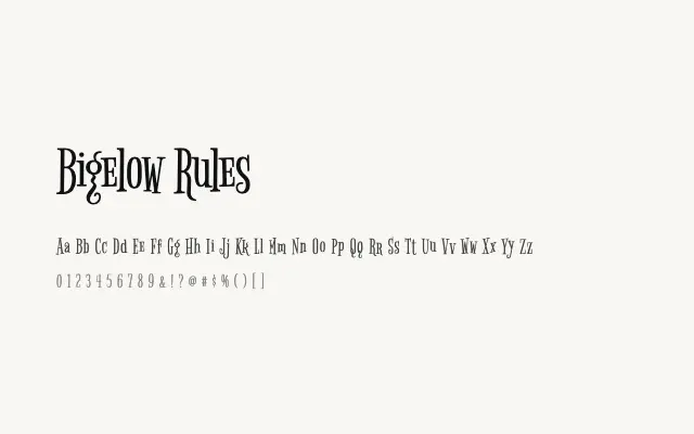 Bigelow Rules specimen from Google Fonts