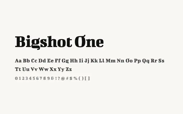 Bigshot One specimen from Google Fonts